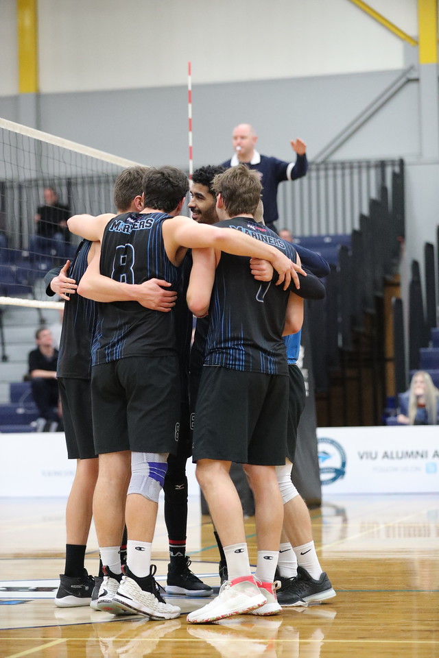 The Mariners Men’s Volleyball Team Huddle