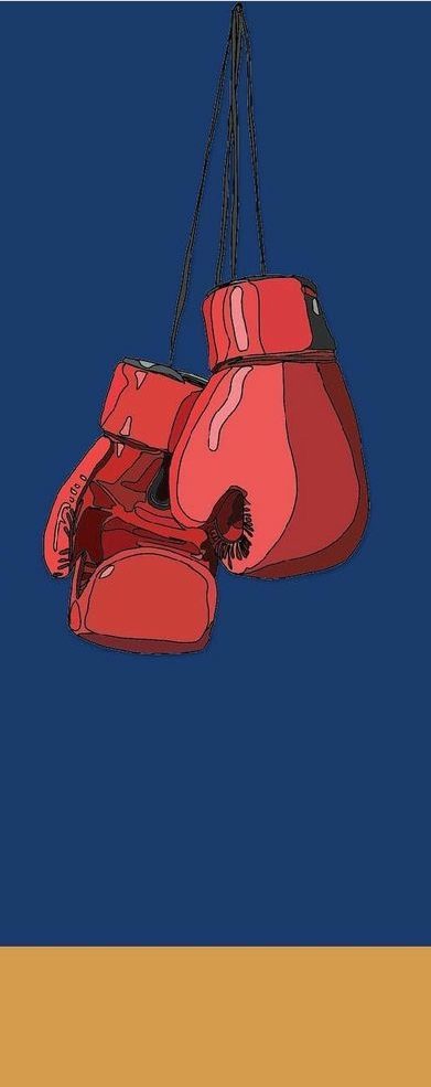Drawing of red boxing gloves.